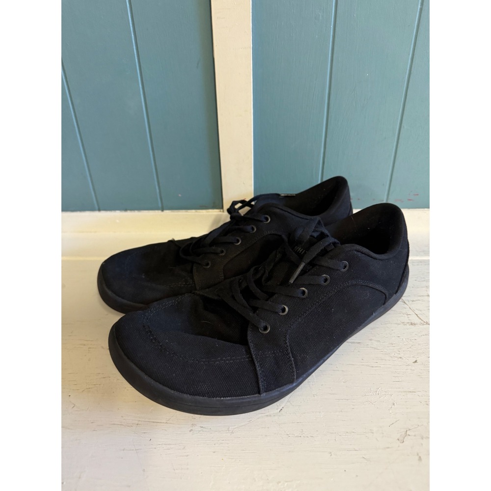 Whitin Minimalist Barefoot Shoes Black Canvas Wide Toe Box Zero Drop Sneakers